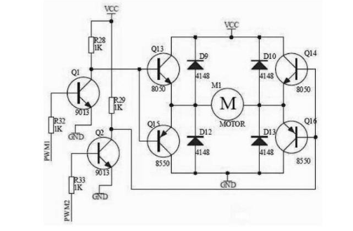 MOS管h橋電機(jī)驅(qū)動電路
